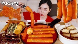 'A spicy and chewy tteokbokki mukbang! Sundae, cheese bowl, fried food, fish cake ASMR Eating show'