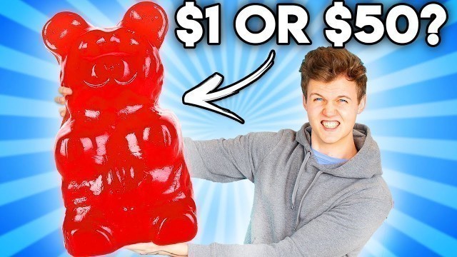 'Can You Guess The Price Of These GIANT GUMMY FOODS!? (Zero Budget GAME)'