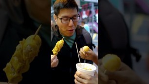 'Eating Street Food Fish Ball with friends in Hong Kong#shorts  street food on way'