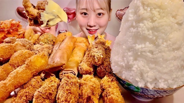 'ASMR Various Fried Foods【Mukbang/ Eating Sounds】【English subtitles】'