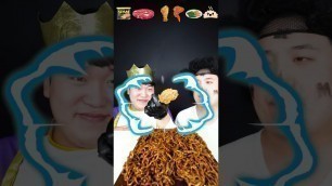 'Spicy emoji food challenge Fried Chicken Black noodle Mukabng | TikTok Funny Video | HUBA #shorts'