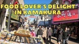 'Japan travel and eat Japanese street food in Kumakura walk tour 4K'