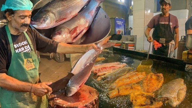 'Amazing Fish Cutting Skills | Masala Fish Fry | Machli Farosh Rohu Fried Fish Street Food Hyderabad'