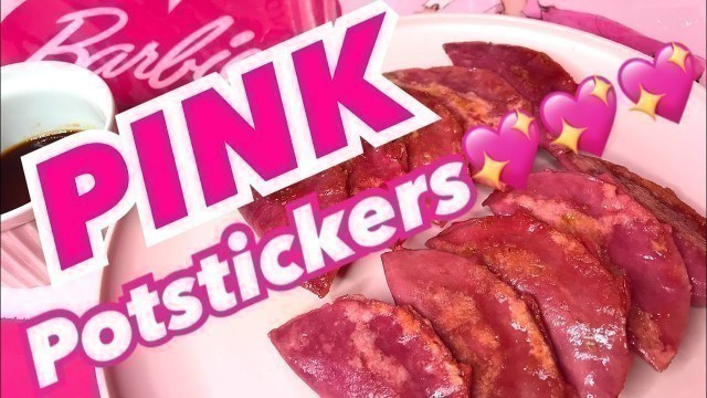 'EASY POTSTICKERS RECIPE ♡ PINK FOOD COOKING/ Pink Dumplings'