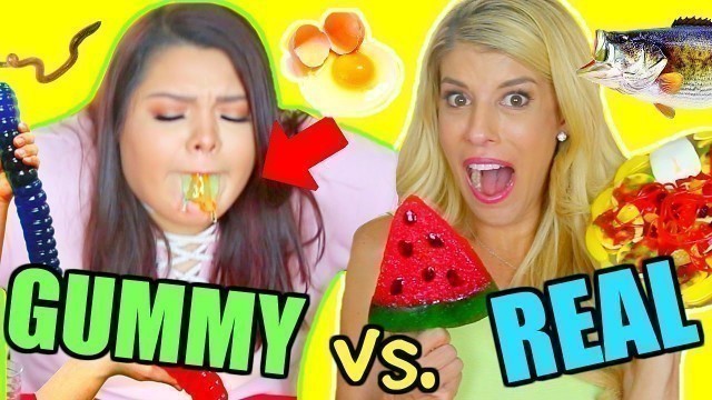 'Gummy Food vs. Real Food Challenge! *GONE WRONG I ALMOST DIED*'