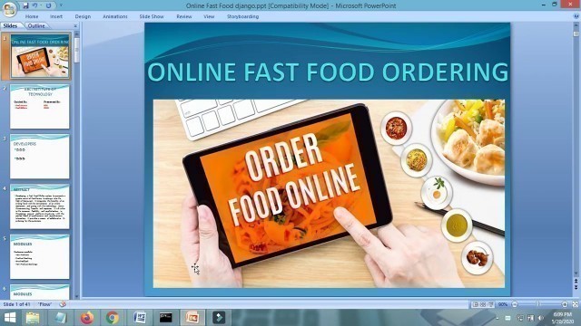 'PPT - Fast Food Ordering System | Python Django | CS Project PPT'