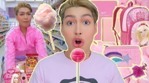 'EATING ONLY PINK FOOD + SHOPPING ONLY PINK ITEMS FOR A DAY! (WITH GIVEAWAY!)'