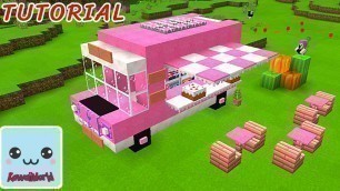 'How to build PINK FOOD TRUCK in Kawaii World - TUTORIAL 