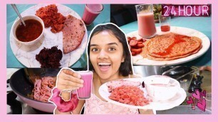 'PINK FOOD Challenge for 24 hours. 