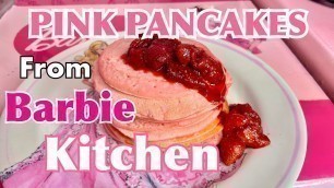 'PINK FOOD COOKING! THE BEST STRAWBERRY PINK PANCAKES RECIPE!'