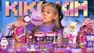 'ASMR MUKBANG | PURPLE FOOD Desserts (JELLY, BUBBLE GUM, CHOCOLATE, SNACKS)'