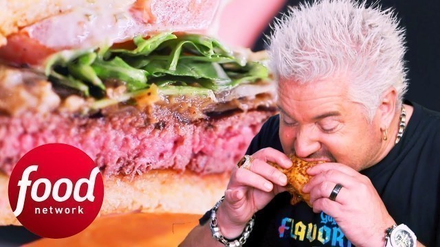 'Guy Experiences Meat-Mania With JUICY Churrasco Burger & Brisket Sandwich | Diners Drive-Ins & Dives'