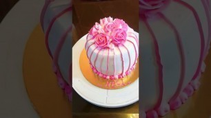 '#Rose cake/pink cream Rose cake/ without fondant cake