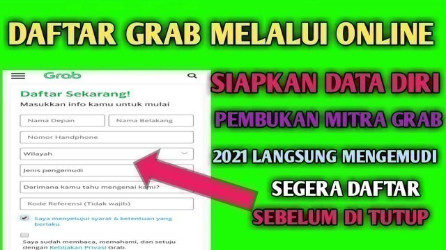 'cara daftar grab online langsung aktif || pendaftaran grab online 2021'