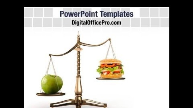 'Healthy Food and Weight Control PowerPoint Template Backgrounds - DigitalOfficePro #09080'