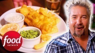 'Guy Fieri Explores Twists On Classic British Cuisine | Diners, Drive-Ins And Dives'