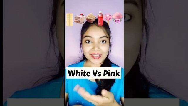 'White Vs Pink Emoji Eating Challenge 