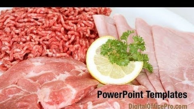 'Meat Food PowerPoint Template Backgrounds - DigitalOfficePro #00133W'