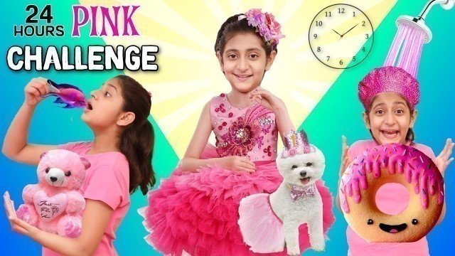 '24 Hour Living in A PINK WORLD With My Pet Challenge | MyMissAnand'