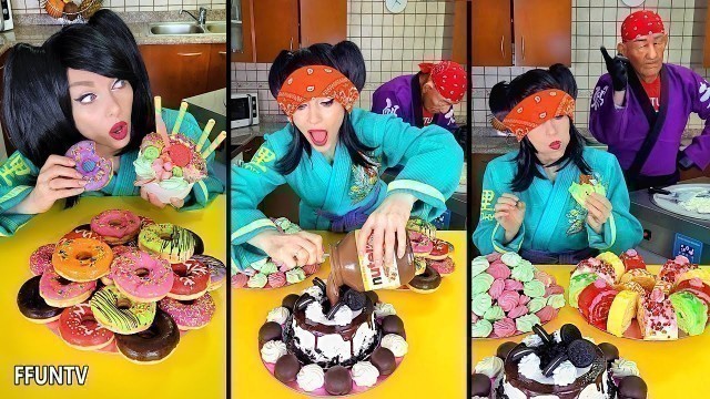 'Ice cream challenge! Random sweet food mukbang'