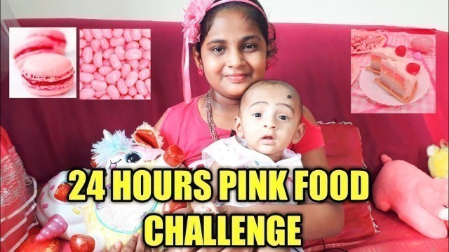 '24 hours pink food challenge |24 hours challenge | Monika Prabhu'