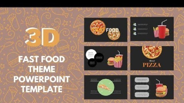 '3D Fast Food Theme PowerPoint Template'