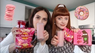 'We only ate PINK food for 24 HOURS challenge!'