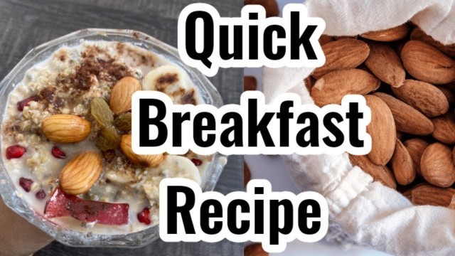 'Easy breakfast recipe without fire || Healthy diet food || Weightloss recipe || Overnight oats bowl'