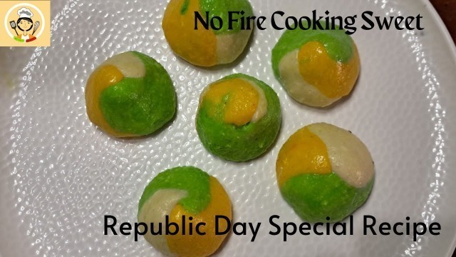 'Republic Day Special Sweet recipe| without fire 5 Min recipe | Tricolour recipe |  Meenus recipes'