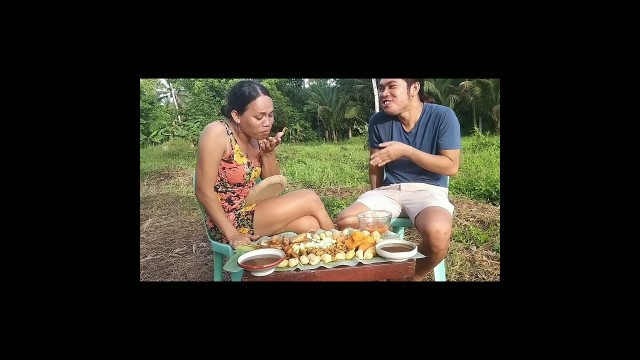 'Filipino Street Foods Mukbang/kwekwek,fishball,hotdog,proben'