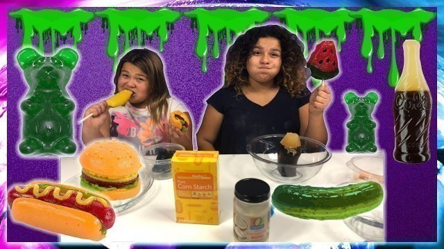 'DIY EDIBLE GIANT GUMMY SLIME - MAKING SLIME WITH OUR GIANT GUMMIES'