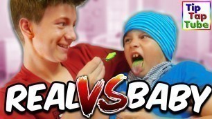 'REAL FOOD vs BABY FOOD CHALLENGE - TipTapTube'