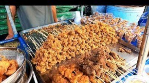 'Filipino Street Food | Fried Chicken Skin, Proventriculus and Chicken Tail'