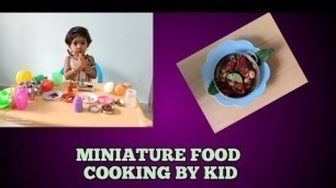 'Miniature food cooking by kid/Puliyogare recipe/without fire activity'