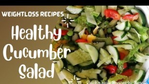 'Quick Healthy Salad for weight loss, Cooking without fire recipes, Renita Pais'