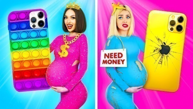 'Rich Pregnant VS Broke Pregnant | Funny Pregnancy Moments with Rich vs Poor Girl by RATATA'