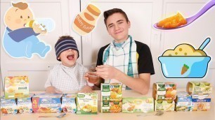 'BLINDFOLDED BABY FOOD CHALLENGE !!! - On mange de la Nourriture pour Bébé à l\'aveugle'