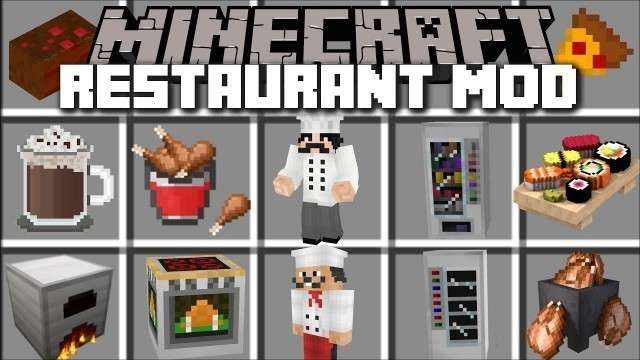 'Minecraft RESTAURANT MOD / SERVE CUSTOMERS AND BECOME A CHEF!! Minecraft Mods'