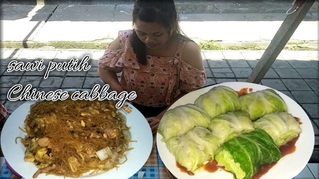 'membeli sawi putih (Chinese cabbage) di masak bihun goreng dan dimsum'