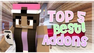 'TOP 5 BEST MCPE ADD-ONS/ MODS! | Furniture, Food, Cars & More!'