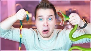 'Gummy Food vs. Real Food Challenge! *EATING A SNAKE* Gross Real Food Candy Challenge'