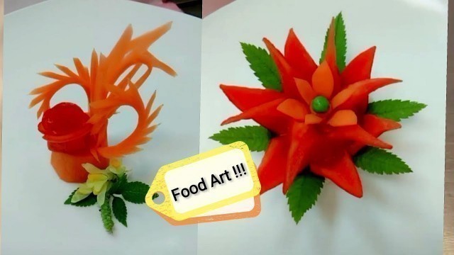 '12 Cute Food creation/plating technique for photography | DIY flower carving creative food art ideas'