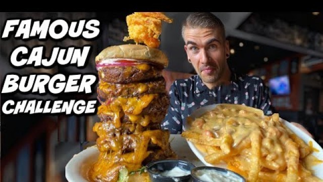 'LEGENDARY Burger Challenge In New Orleans! Louisiana Cajun Cooking | Bobby Hebbert\'s | Man Vs Food'