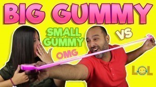 'MINI GUMMY FOOD VS GIANT GUMMY FOOD!!! Gominola Gigante vs Gominola pequeña!! Momentos Divertidos'