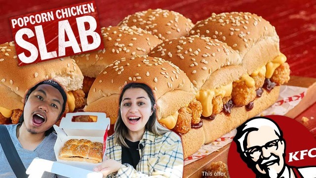 'NEW KFC Popcorn Chicken Slab! Australian Fast Food Reviews Mukbang'