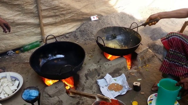 'Traditional Bangladeshi Village food cooking most tasty curry gram bangla ranna recipe mud stove'