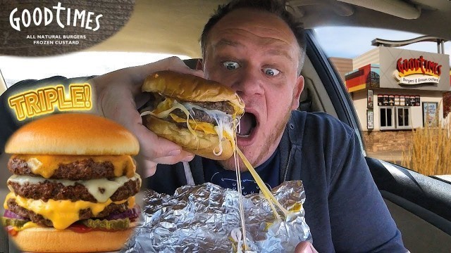 'Good Times Burgers ☆TRIPLE CHEESEBURGER & WILD FRIES☆ Food Review!!!'