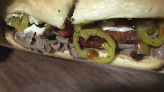 'Fast Food Reviews Arbys Chicago Style Beef Dip Sub Sandwich!! Plus Dog Eating Curly Fries!!'