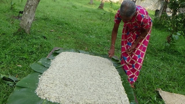 'Village Foods ❤ Cooking Mung Bean Milk Rice by Grandma for Devotees'