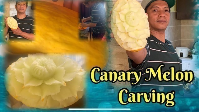 'How to make beautiful Canary Melon Carving | Fruit Carving Ideas | Creative Food Art'